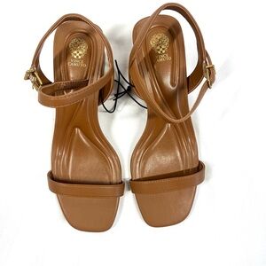 Vince Camuto Tan Slingback Block Heel Sandals Size 7 Square Toe NWOT